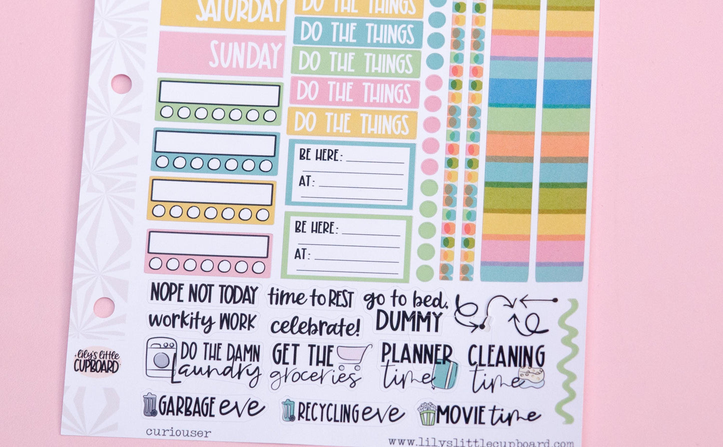 Curiouser and Curiouser Vertical Weekly Sticker Kit | Back to School Weekly Planner Sticker Kit | A la Carte Mini Kits | Weekly Planner Kit