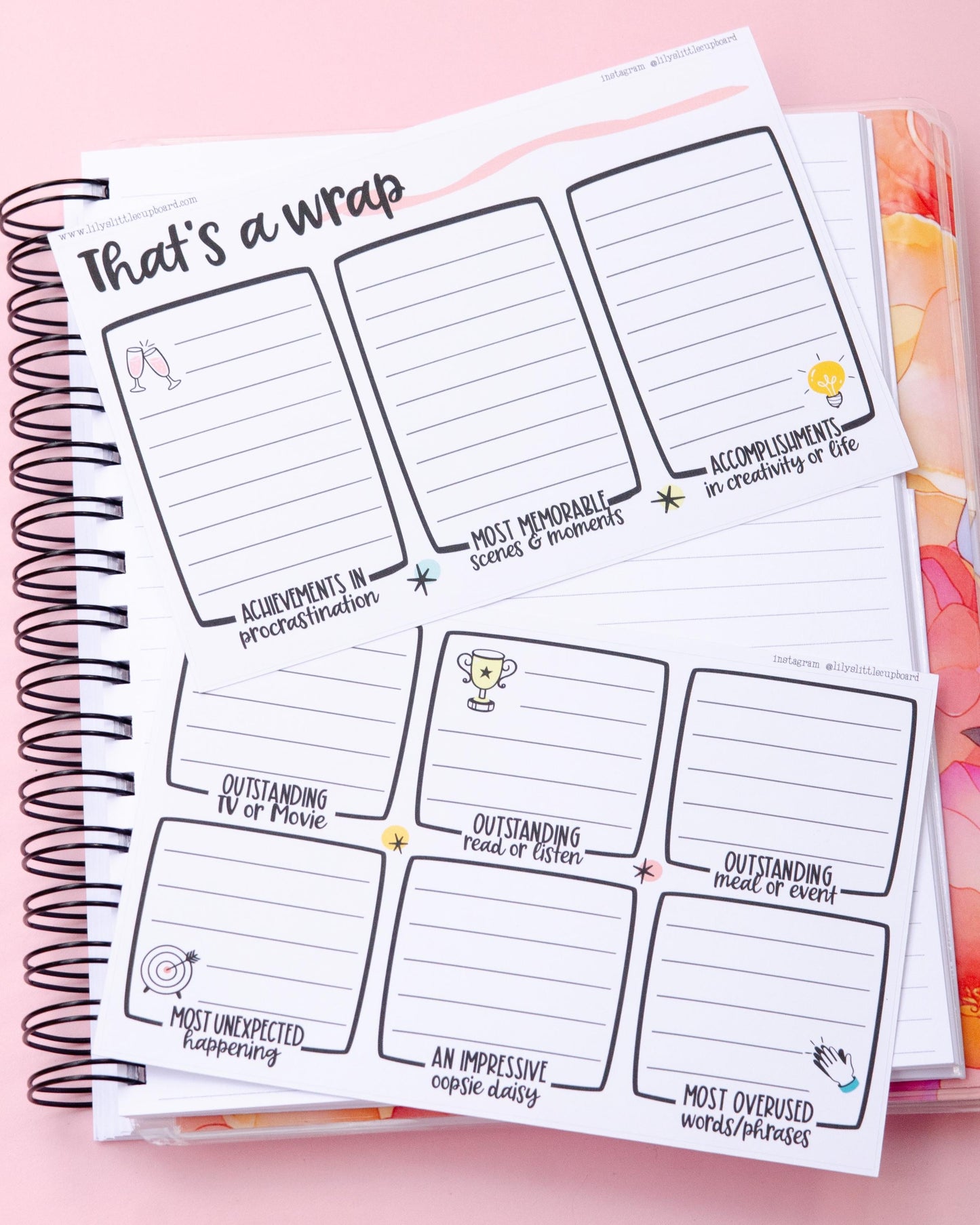 Full Page Notes Sticker Monthly Wrap Up | A5 Full Page | Monthly Awards Full Page | Dashboard | Memory Keeping | Currently Planner Stickers