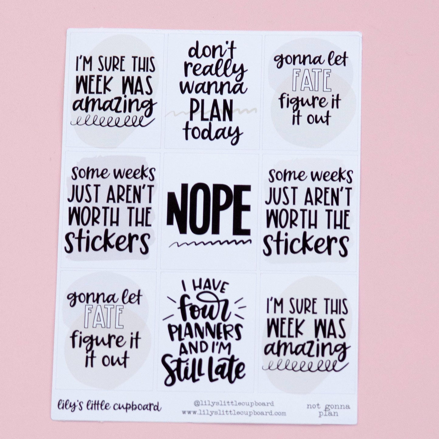 Not Gonna Plan This Week Full Box Planner Stickers | Missed a Week Planner Stickers Full Box Quote Planner Stickers |  Snarky Stickers