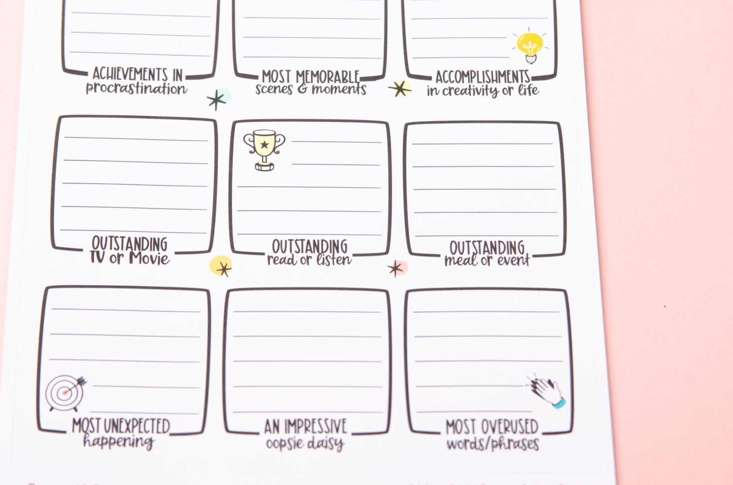 Full Page Notes Sticker Monthly Wrap Up | A5 Full Page | Monthly Awards Full Page | Dashboard | Memory Keeping | Currently Planner Stickers