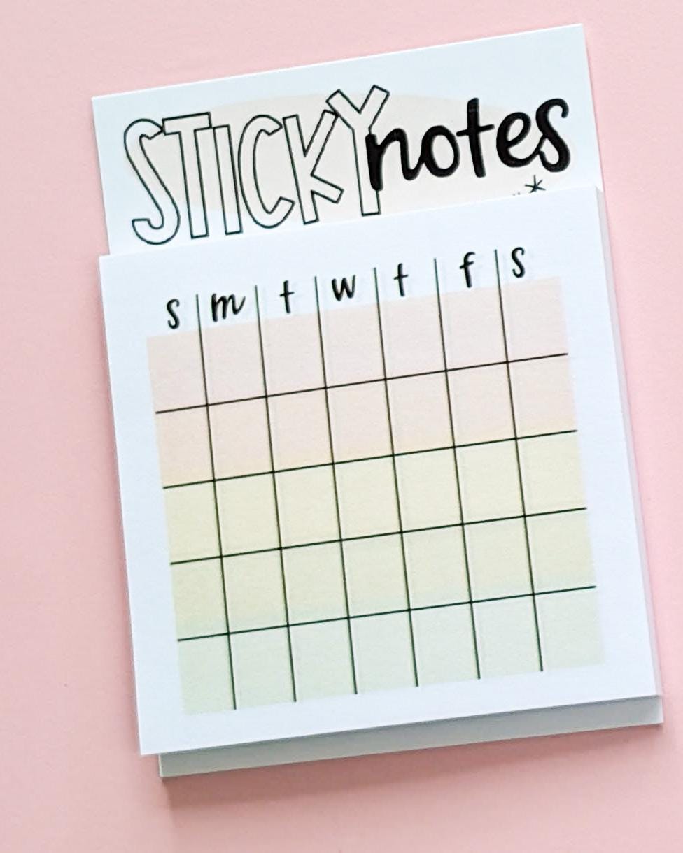 Streak Tracker Sticky Notes | Habit Tracker Sticky Notes Notepad | Calendar Sticky Notes | Cute Stationery | Funny Coworker Gift
