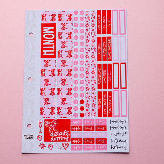 Simple Monthly Kit in Put a Bow On It| Monthly Spread Planner Kits | Monthly Planner Sticker Kits