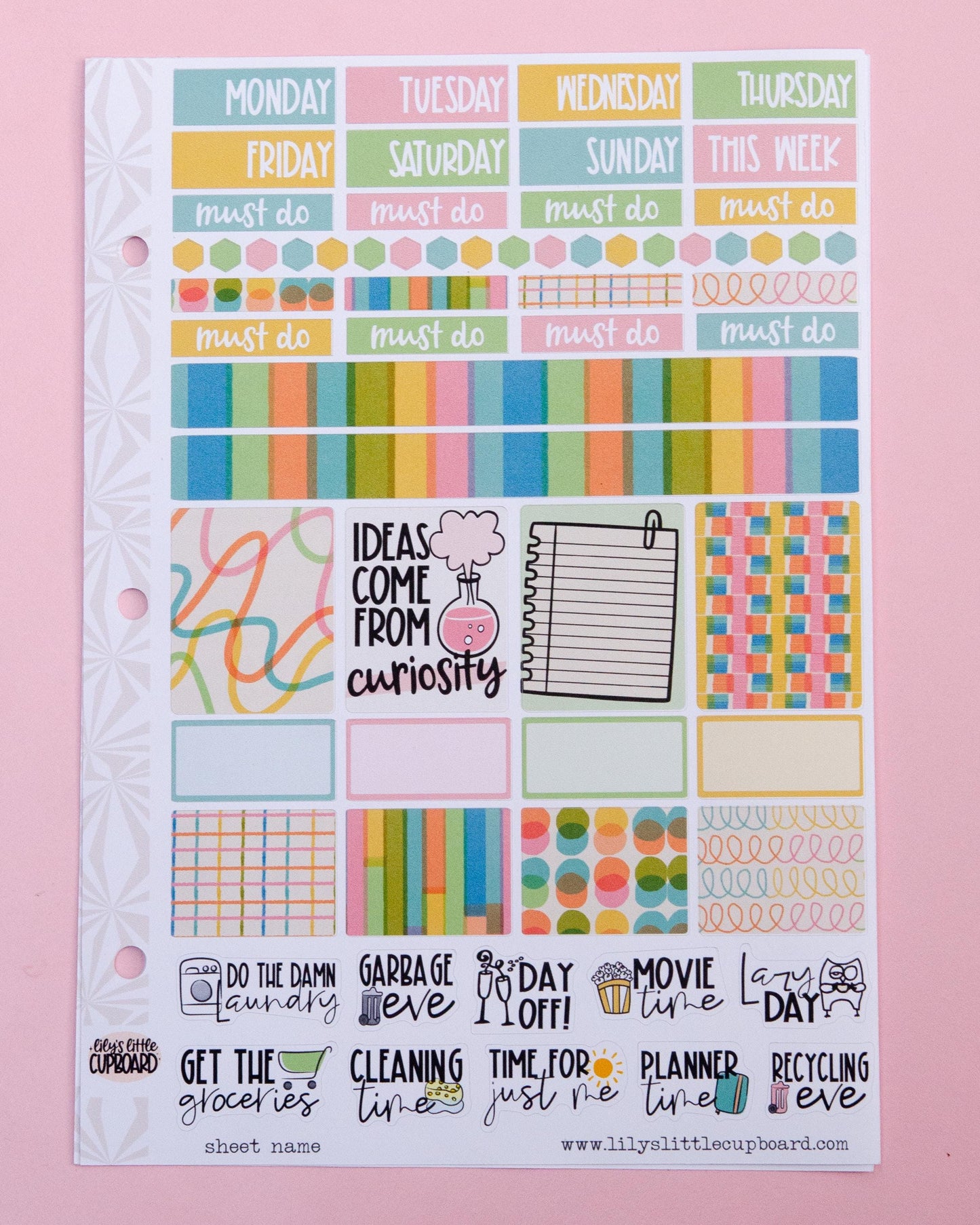 Curiouser and Curiouser Hobonichi Cousin-A5 Weekly Sticker Kit | Back to School Sticker Kit | A5 Weekly Planner Sticker Kit