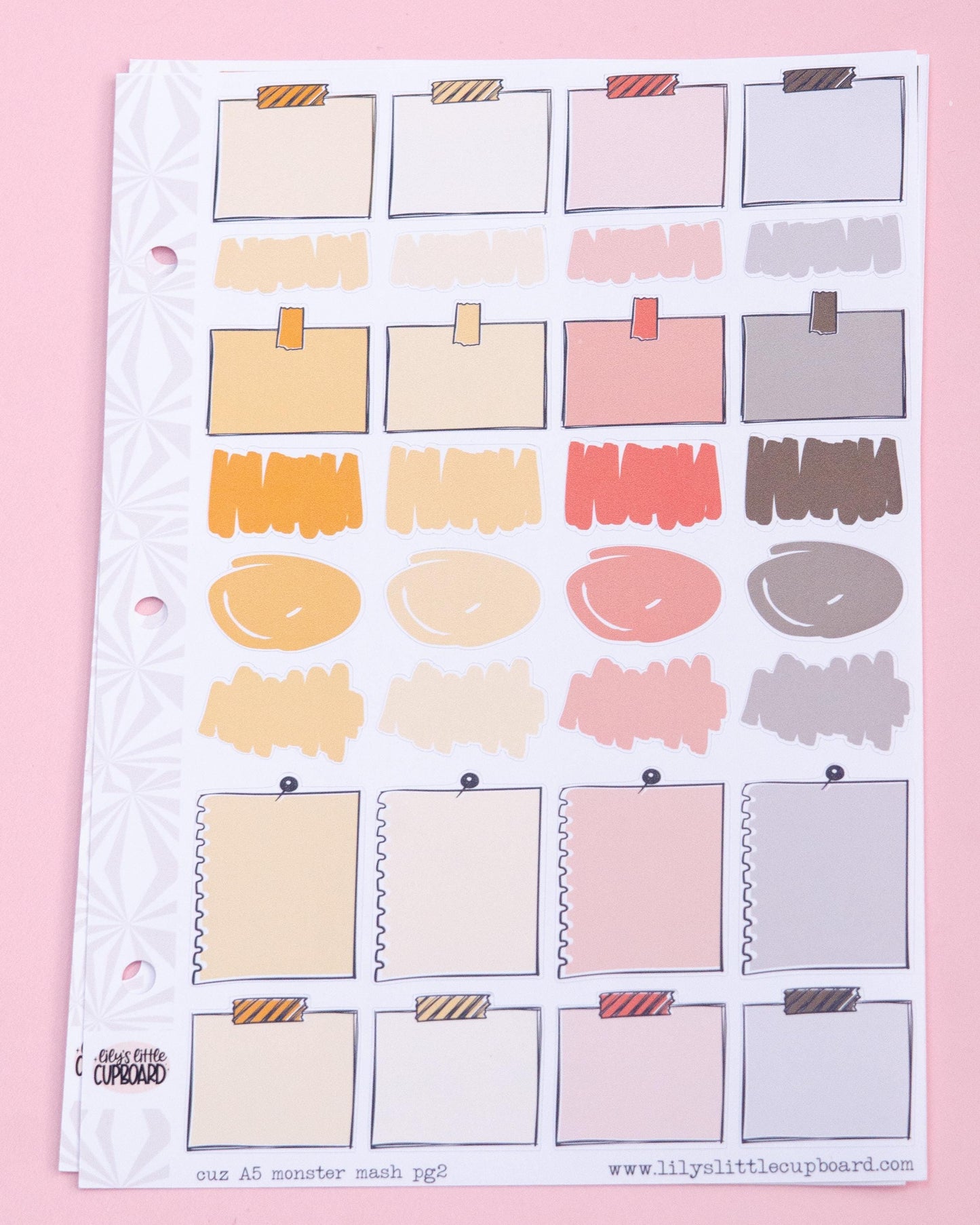 Monster Mash Halloween Hobonichi Cousin-A5 Weekly Sticker Kit | Cute Halloween Sticker Kit | A5 Weekly Planner Sticker Kit