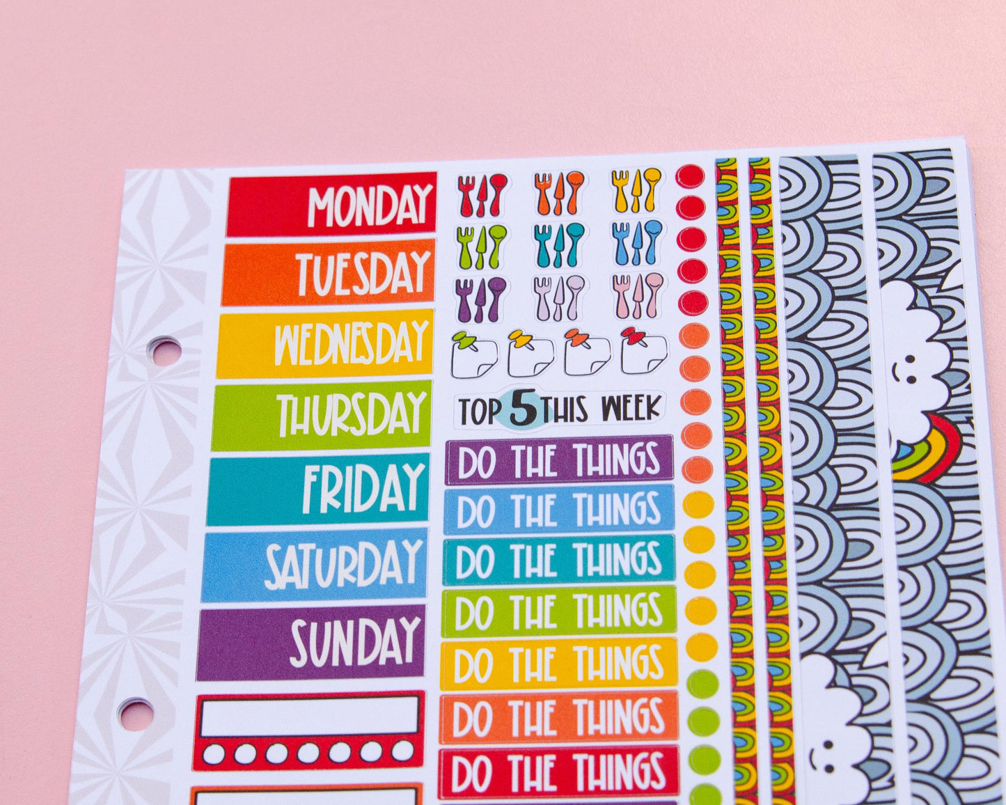 Gray Skies and Rainbows | Weekly Sticker Kit | Colorful Planner Kit | Cute Rainbow | Rainy Day Sticker Kit A la Carte Planner Kit