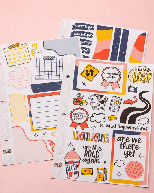 Cityscapes Road Trip Journaling Sticker Kit | Memory Keeping | Journal Stickers | Anytime Planner Kit | Spring Summer Floral Sticker Kit