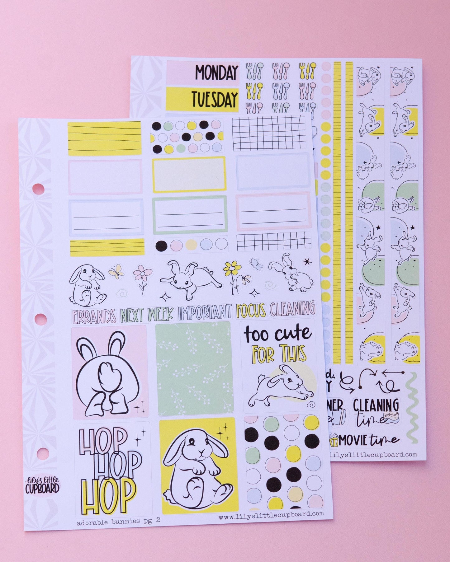 Adorable Bunnies | Weekly Sticker Kit | Spring Planner Kit | Cute Bunny Stickers Stickers | Pastel Bunny Sticker Kit A la Carte Planner Kit