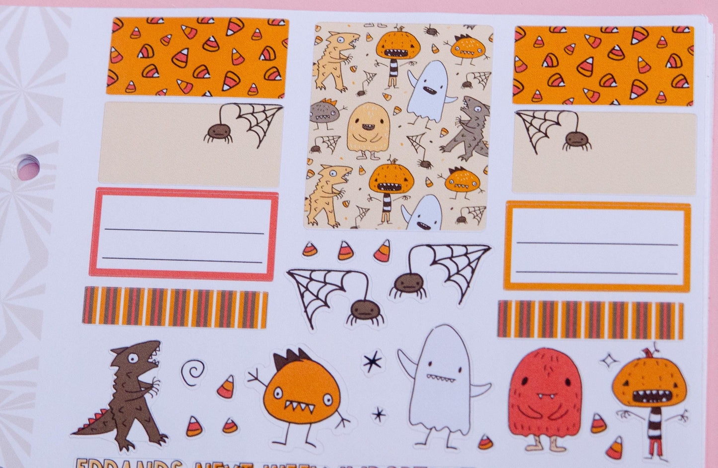 Monster Mash Vertical Weekly Sticker Kit | Halloween Weekly Planner Sticker Kit | A la Carte Mini Kits | Spooky Weekly Planner Kit