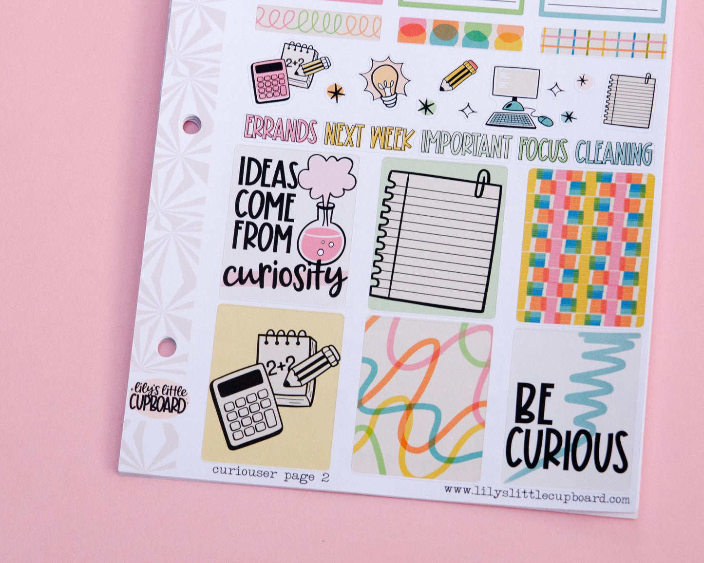 Curiouser and Curiouser Vertical Weekly Sticker Kit | Back to School Weekly Planner Sticker Kit | A la Carte Mini Kits | Weekly Planner Kit