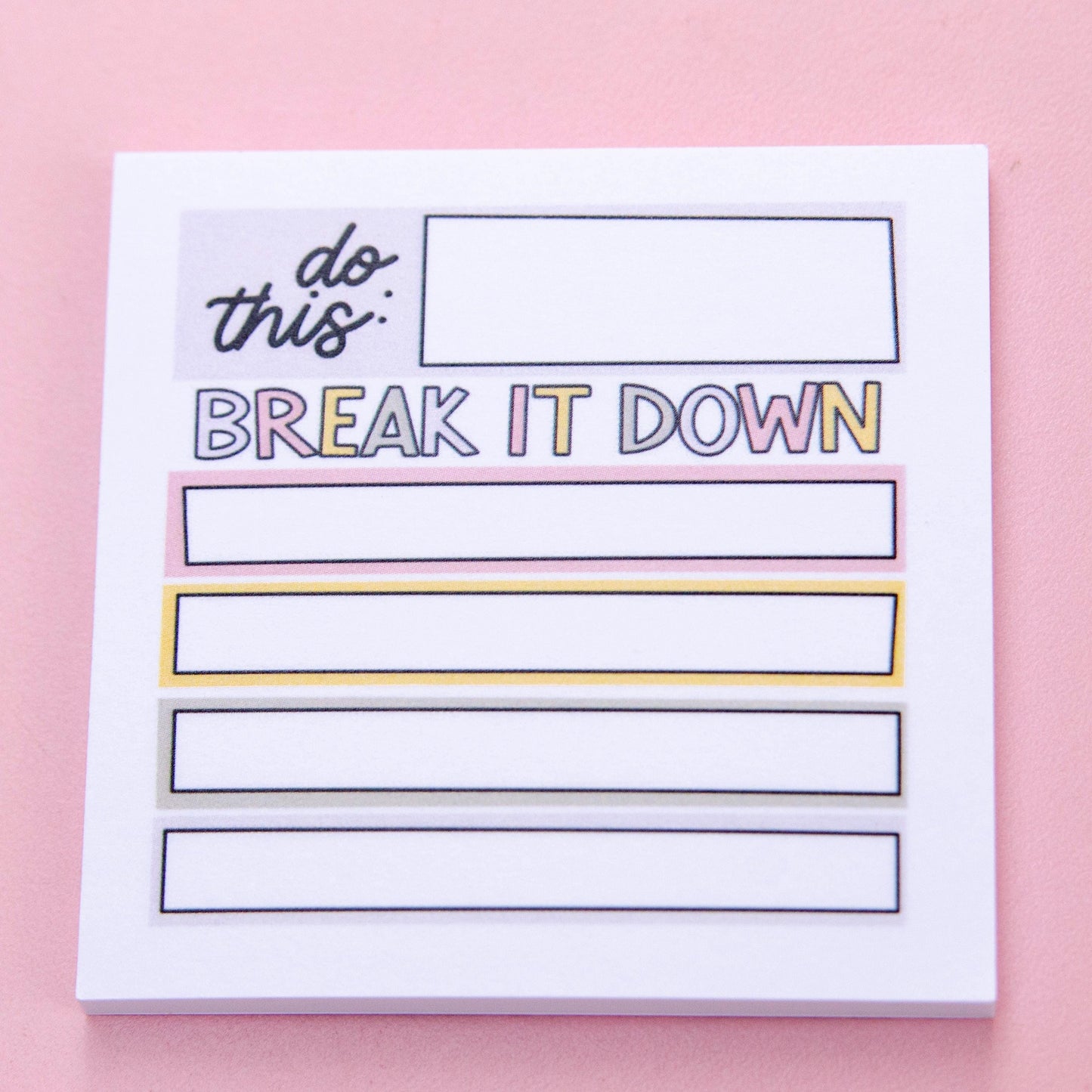 Break It Down Sticky Notes Notepad | Action Plan Notepad | Task Management | To Do List Sticky Notes