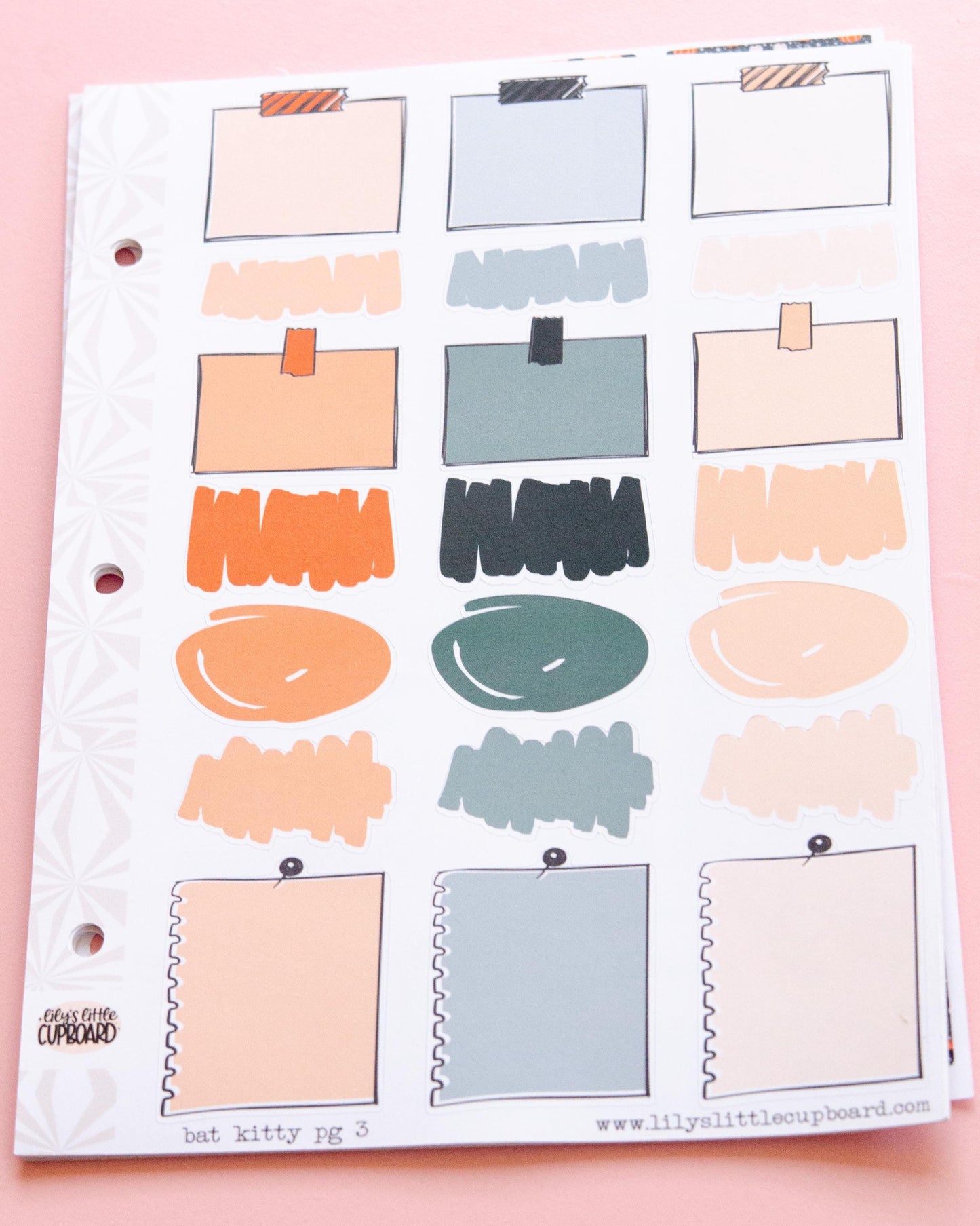 Bat Kitty Halloween Planner Stickers: Vertical Weekly Kit