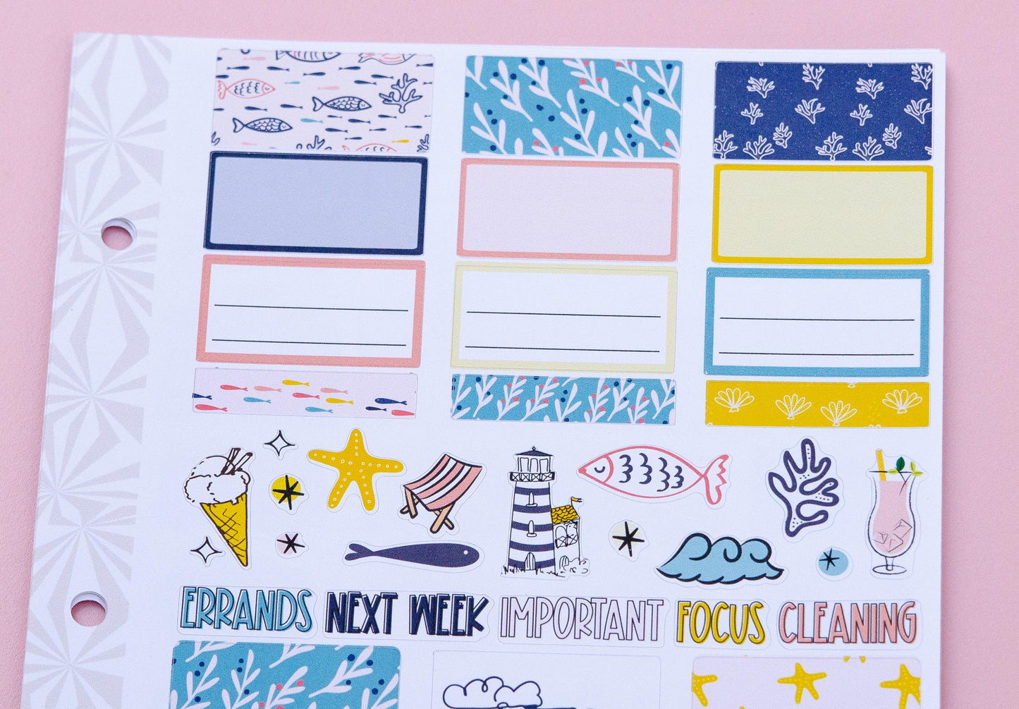 Beachy Keen | Weekly Sticker Kit | Summer Planner Kit | Beach Day Stickers | Ocean Sticker Kit A la Carte Planner Kit