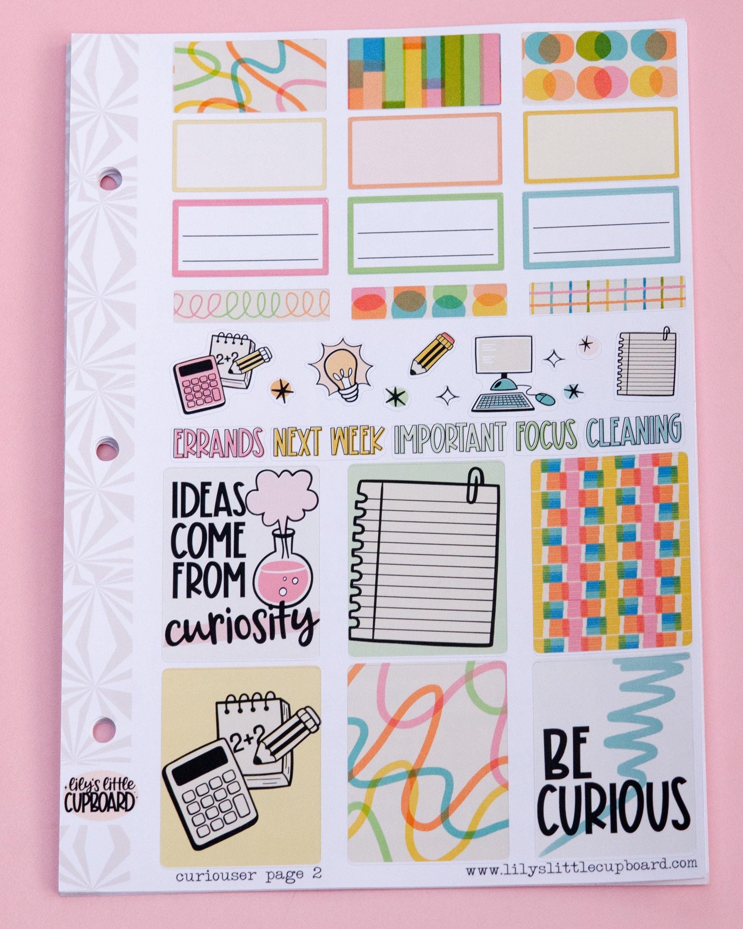 Curiouser and Curiouser Vertical Weekly Sticker Kit | Back to School Weekly Planner Sticker Kit | A la Carte Mini Kits | Weekly Planner Kit