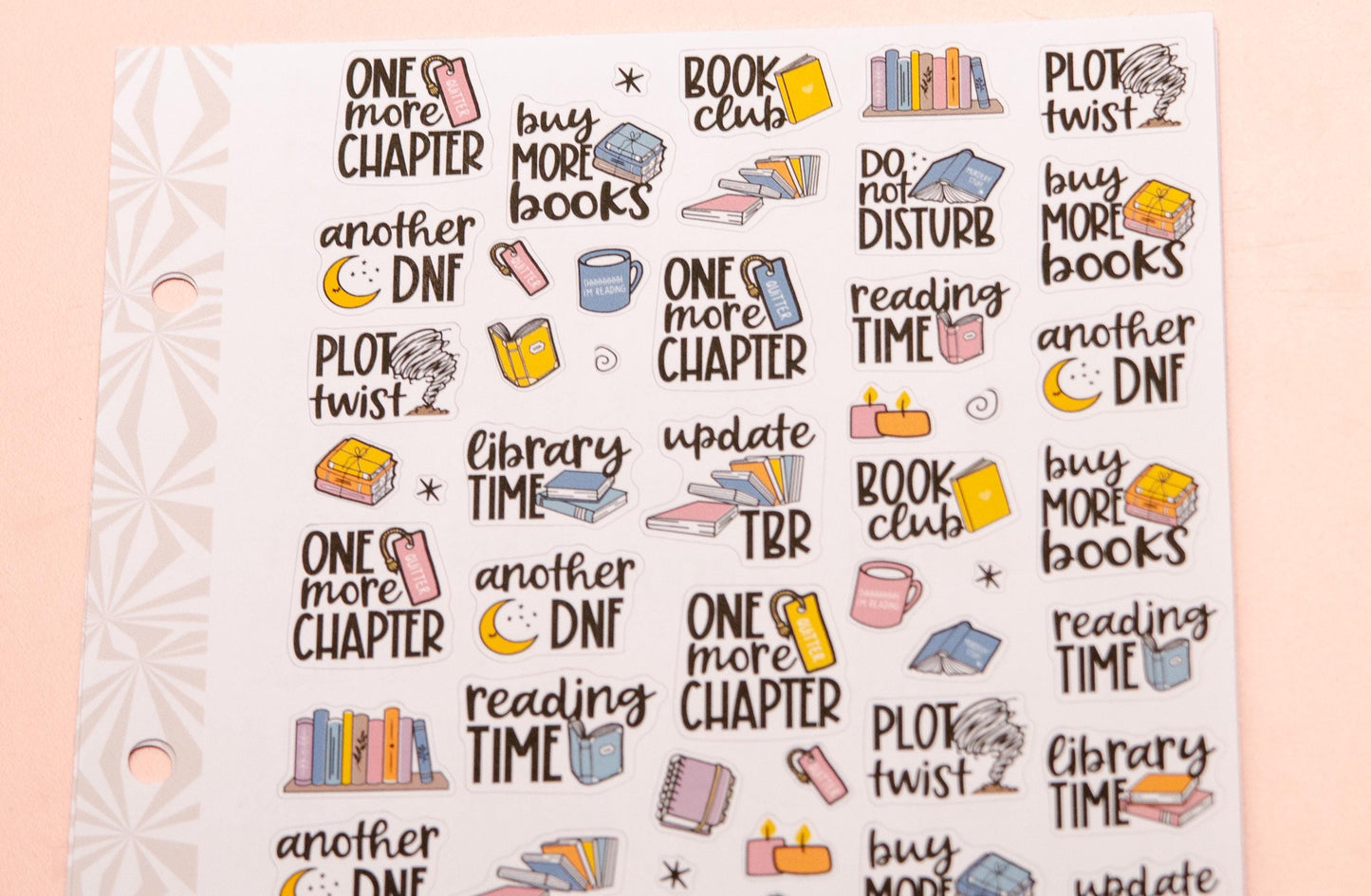 Bookish Reading Sampler Planner Stickers | Reading Functional Stickers | Bookish Stickers | Functional Deco | Script | Icon | Typography
