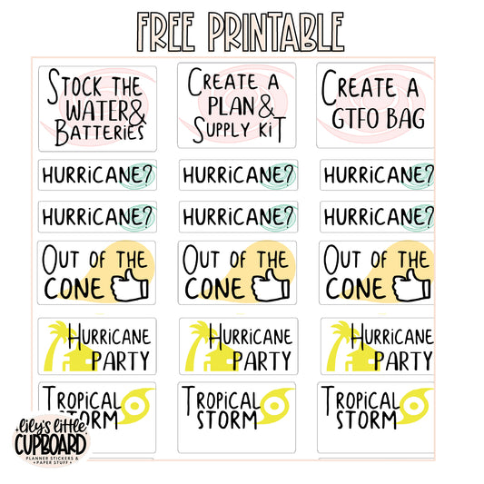 Hurricane Stickers Free Printable