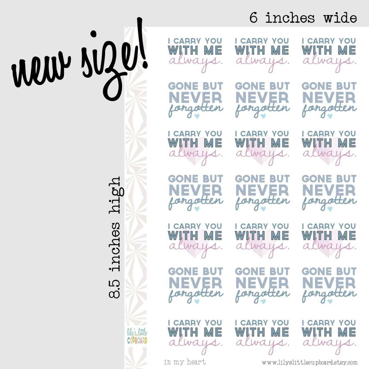 Forever in  My Heart | In Loving Memory Planner Stickers | Grief Planner Stickers | Loss Planner Stickers (#058)