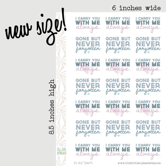 Forever in  My Heart | In Loving Memory Planner Stickers | Grief Planner Stickers | Loss Planner Stickers (#058)