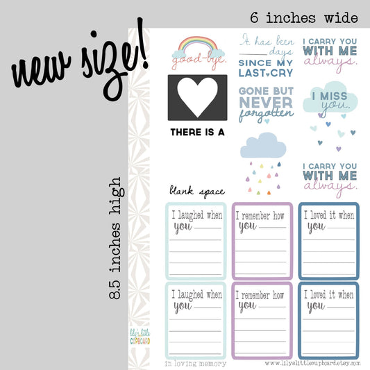 In Loving Memory Planner Stickers | Grief Planner Stickers | Loss Planner Stickers | Remembrance Planner Stickers | Funeral Stickers  (#057)
