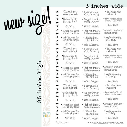 Footnotes | Comments on Daily Life Planner Stickers (#109)