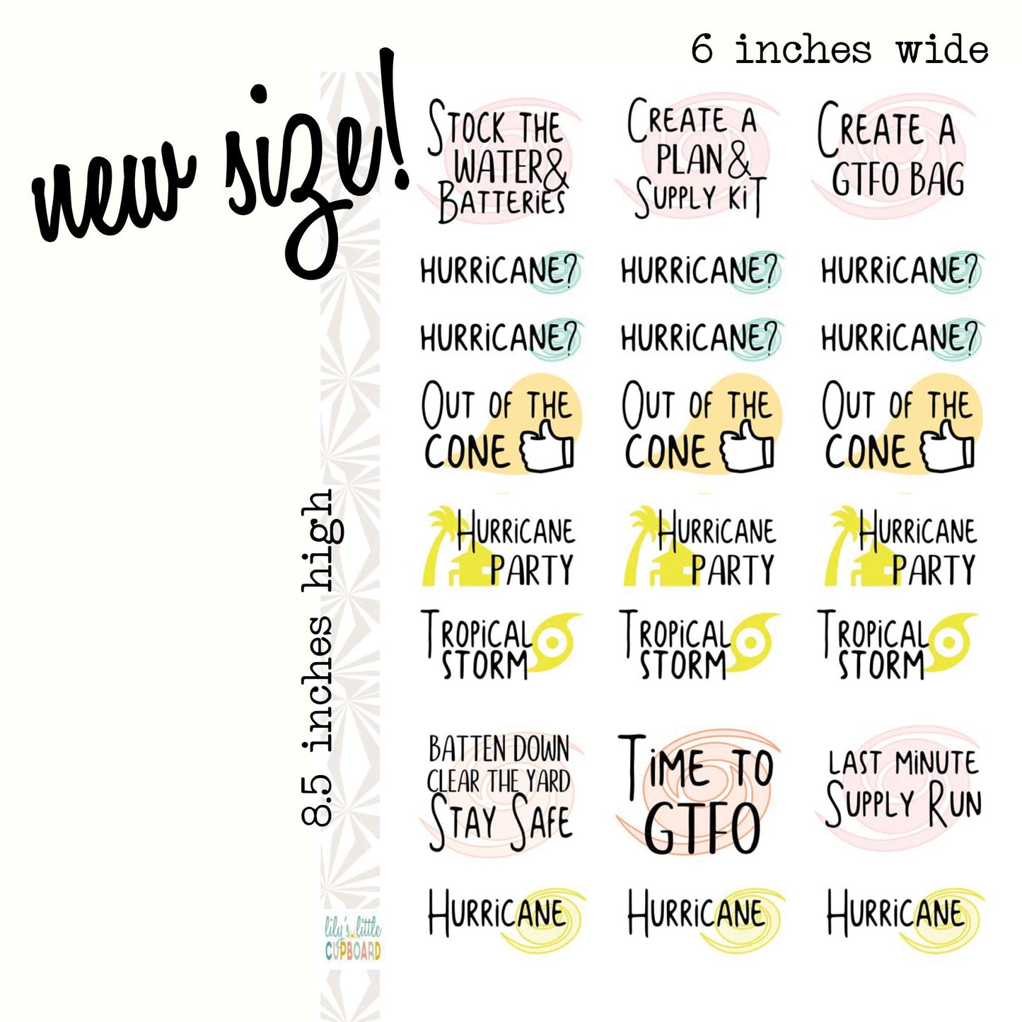 Hurricane Planner Stickers | Tropical Weather | Hurricane Season Stickers (186)