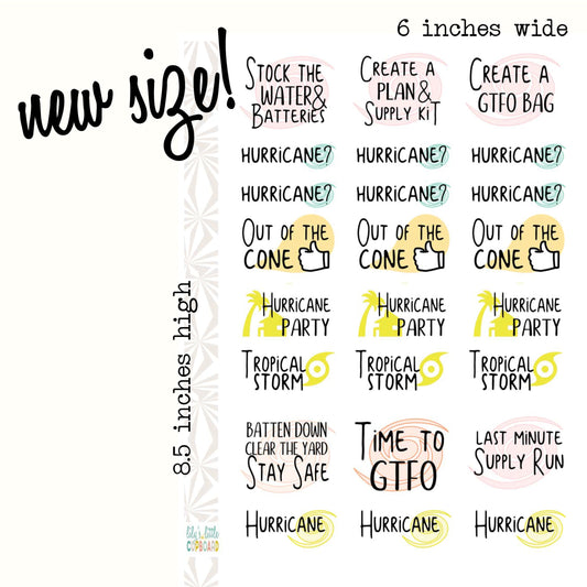 Hurricane Planner Stickers | Tropical Weather | Hurricane Season Stickers (186)