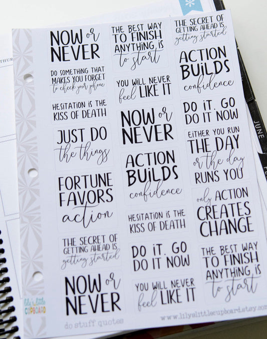 Motivation Quotes Planner Stickers | Get Stuff Done Stickers | Productivity Stickers (#143)