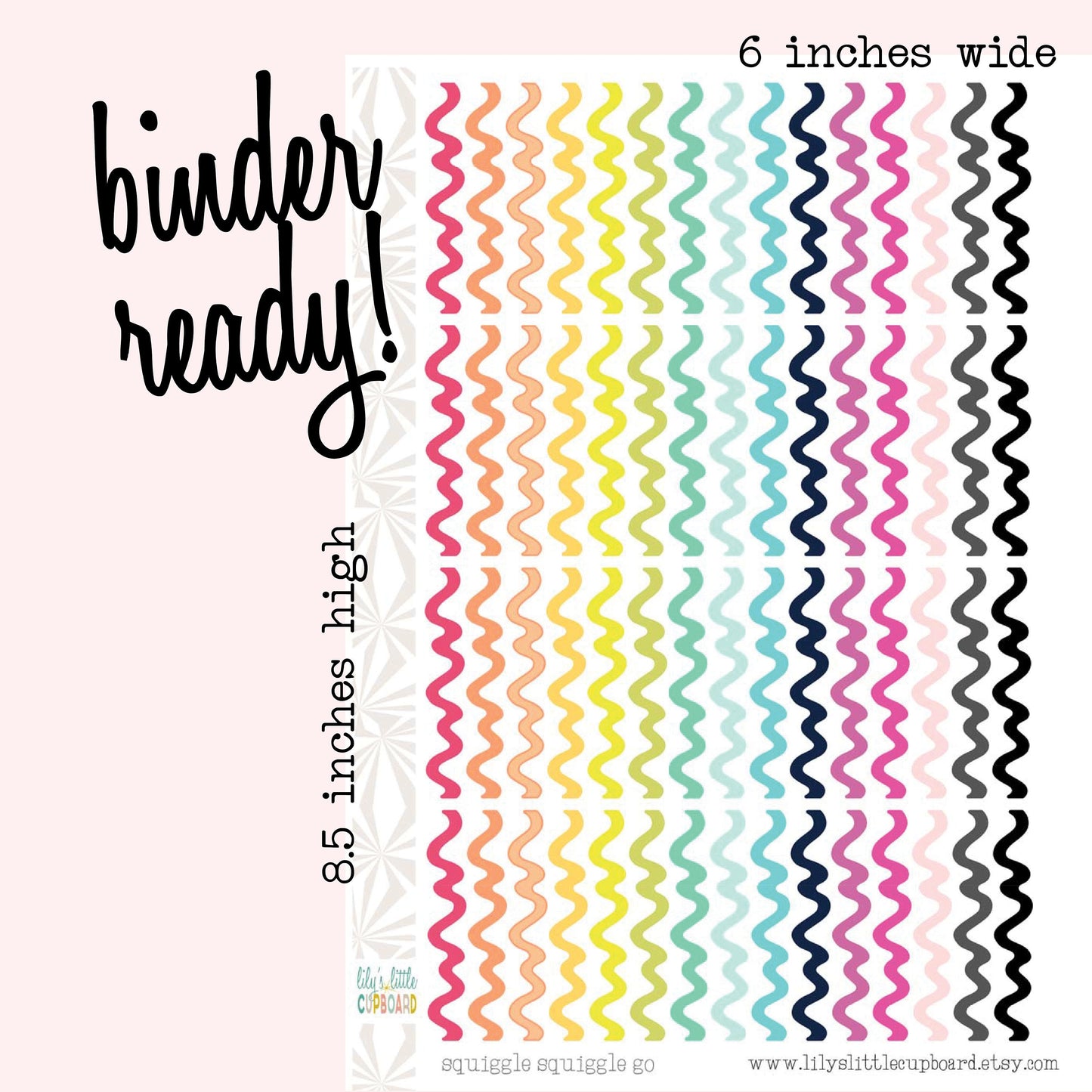 Squiggle Planner Stickers | Divider Stickers | Time Block Stickers