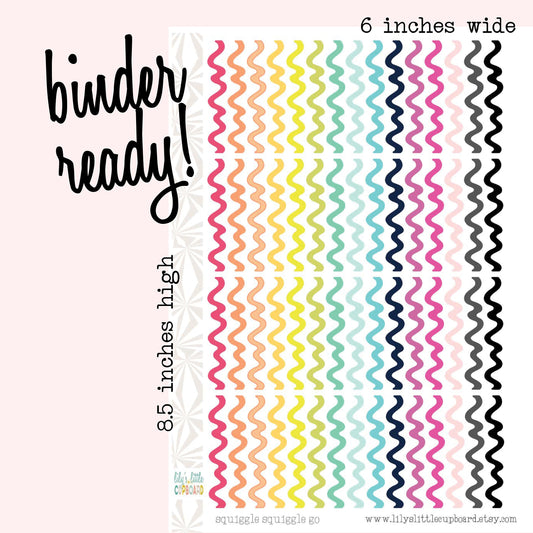 Squiggle Planner Stickers | Divider Stickers | Time Block Stickers