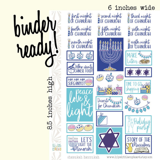 Chanukah Hanukkah Planner Stickers | Hanukkah Planner Stickers | Winter Holiday Stickers (A061)