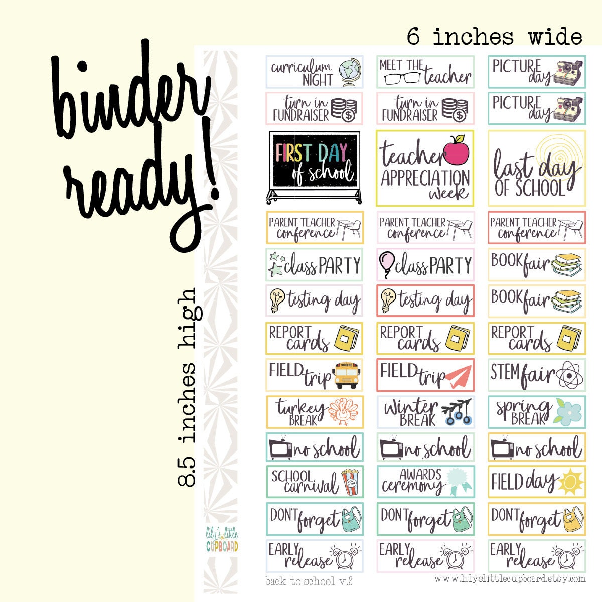 Back to School Stickers v.2 | School Planner Stickers | Elementary School Planner Stickers | School Stickers (#041)