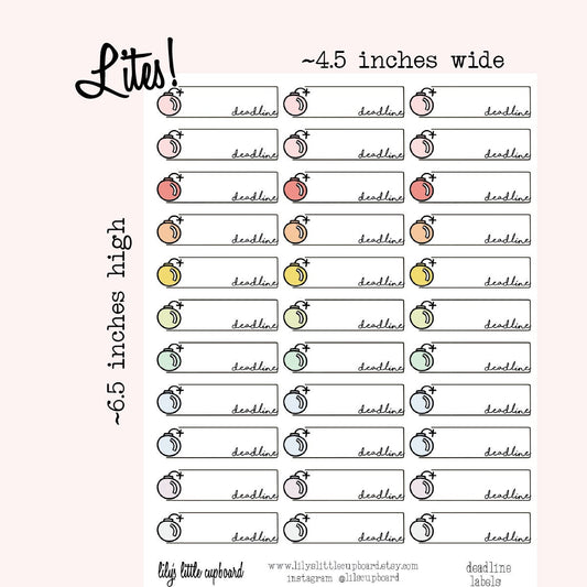 Deadline Planner Stickers  | Work Planner Stickers |  Lily's Little Lites Planner Stickers (L_24)
