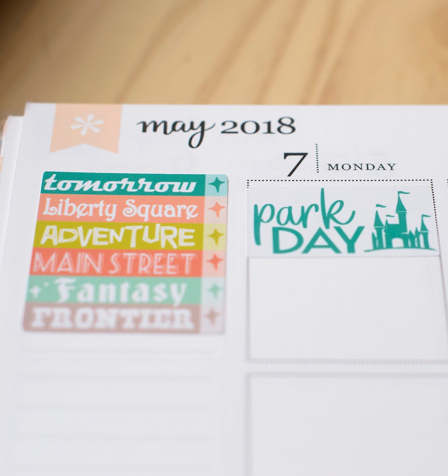 Just a Magical Park Day Planner Stickers in Vintage  | Vacation Planner Stickers | Travel Planner Stickers (#001)