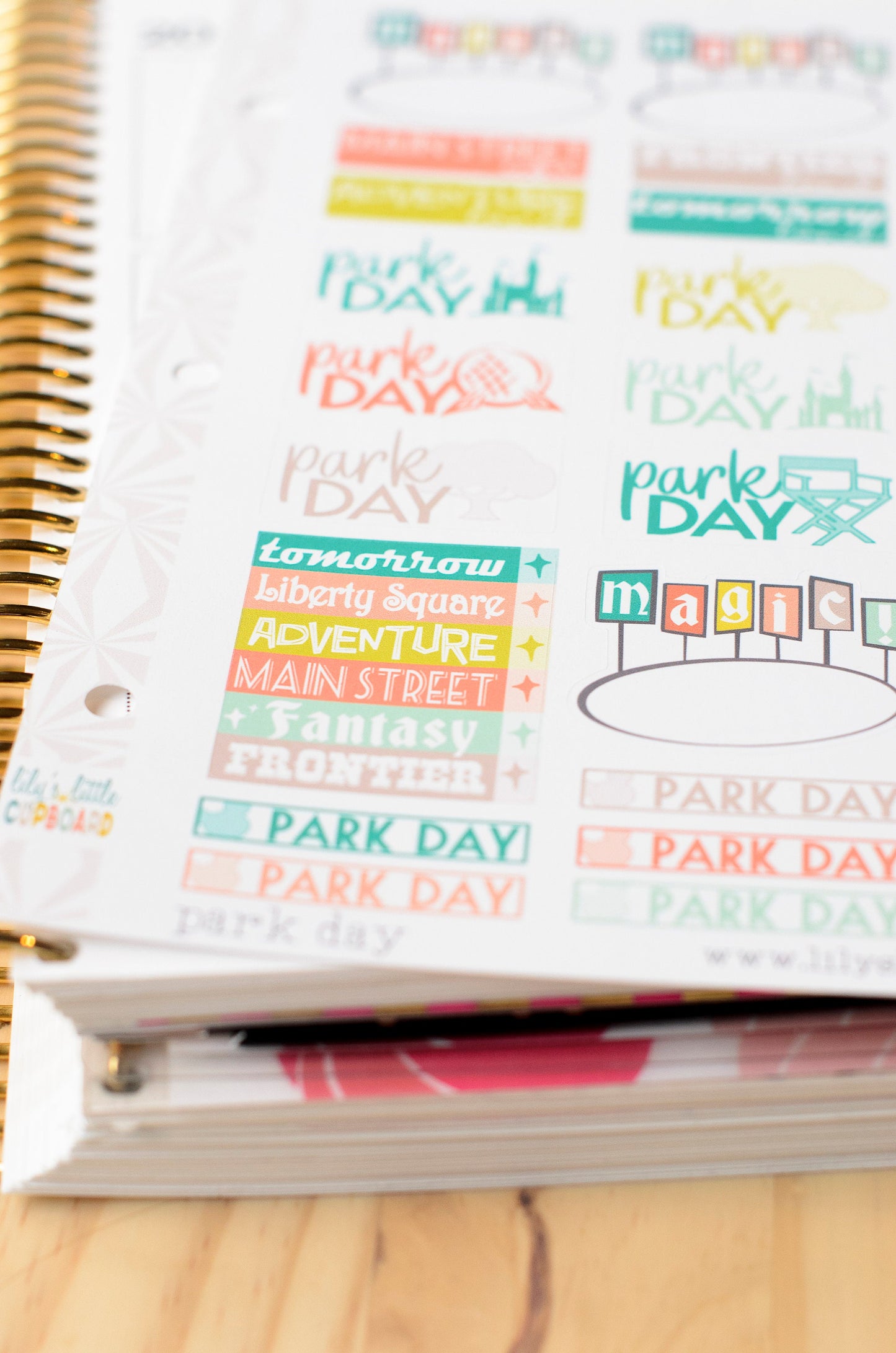 Just a Magical Park Day Planner Stickers in Vintage  | Vacation Planner Stickers | Travel Planner Stickers (#001)