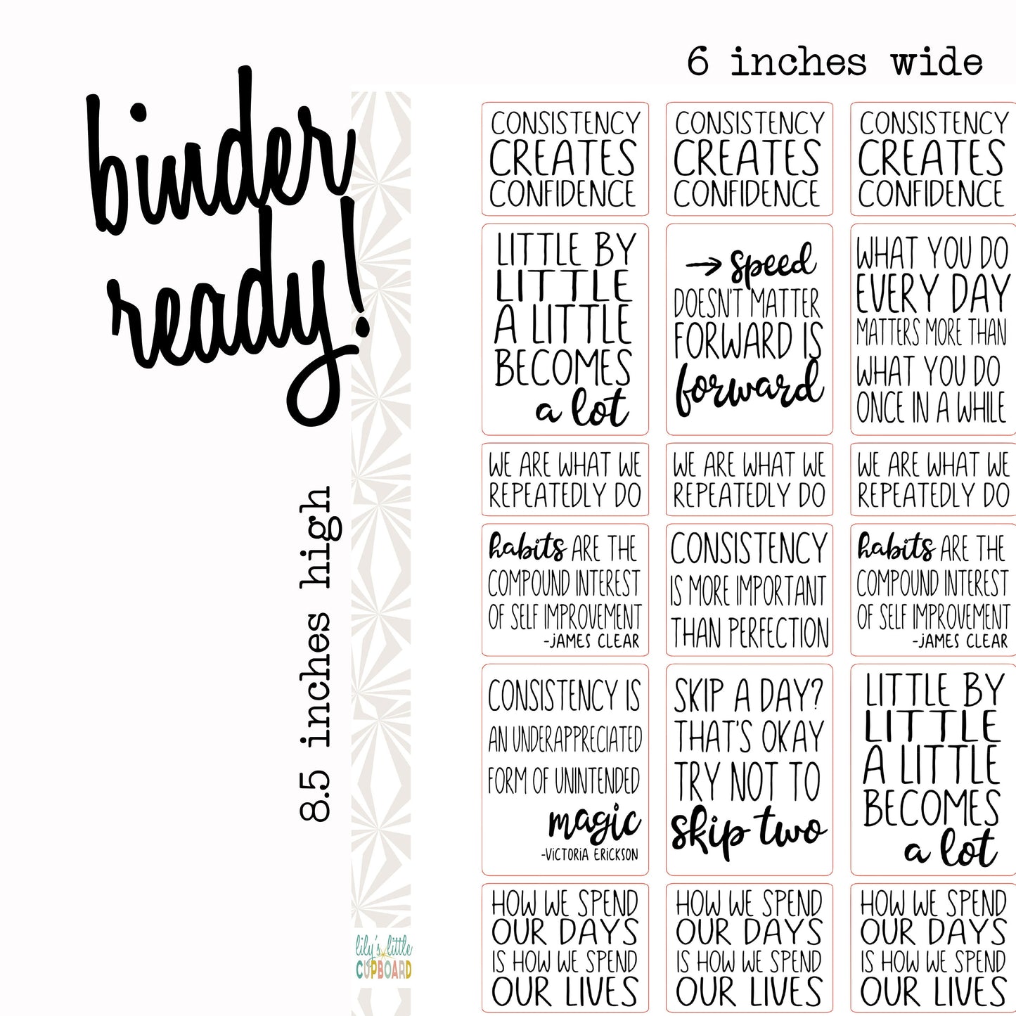 Habits Quotes Planner Stickers | Habit Creation Stickers |  Full Box | Motivational Quote Box Stickers | Inspiration Stickers  (A102)