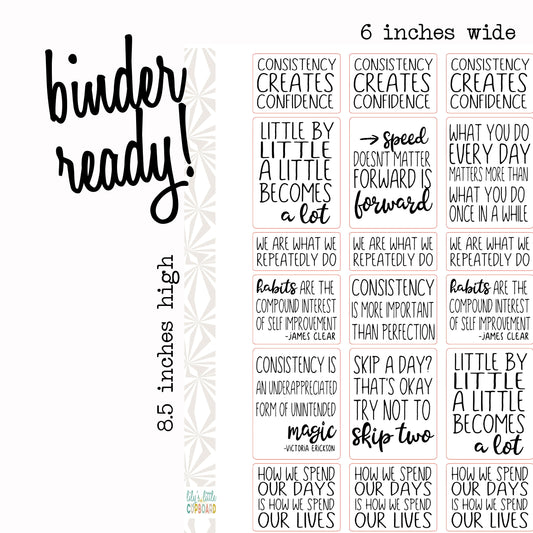 Habits Quotes Planner Stickers | Habit Creation Stickers |  Full Box | Motivational Quote Box Stickers | Inspiration Stickers  (A102)