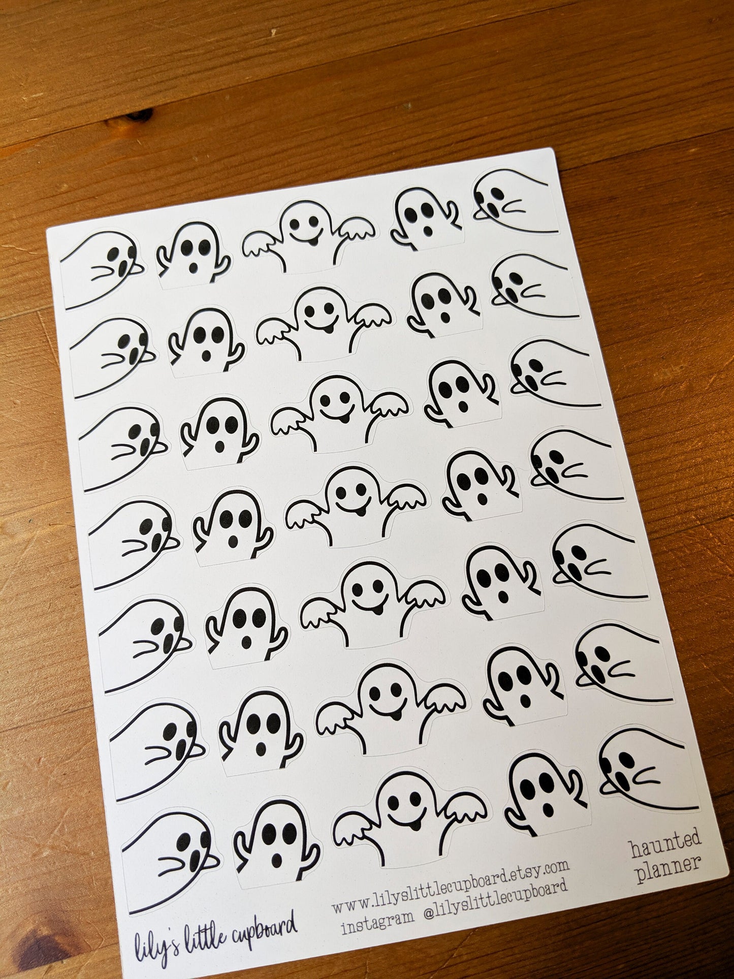 Haunted Planner Stickers | Ghost Doodle Stickers | Halloween Planner Stickers | Lily's Little Lites Planner Stickers (L_K)