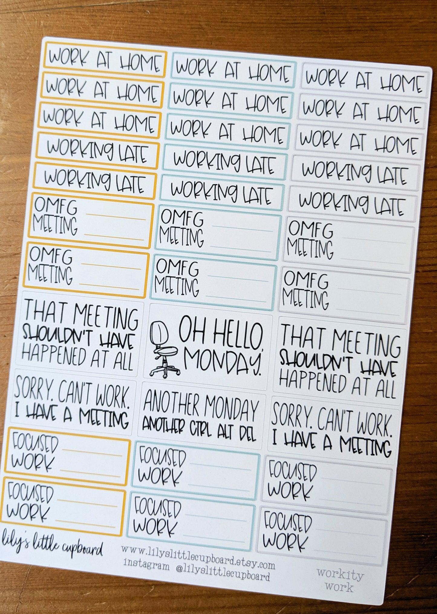 Work Day Planner Stickers | Office Life Stickers | Work Stickers | Work Planner Stickers | Meetings Planner Stickers  | Quote Stickers