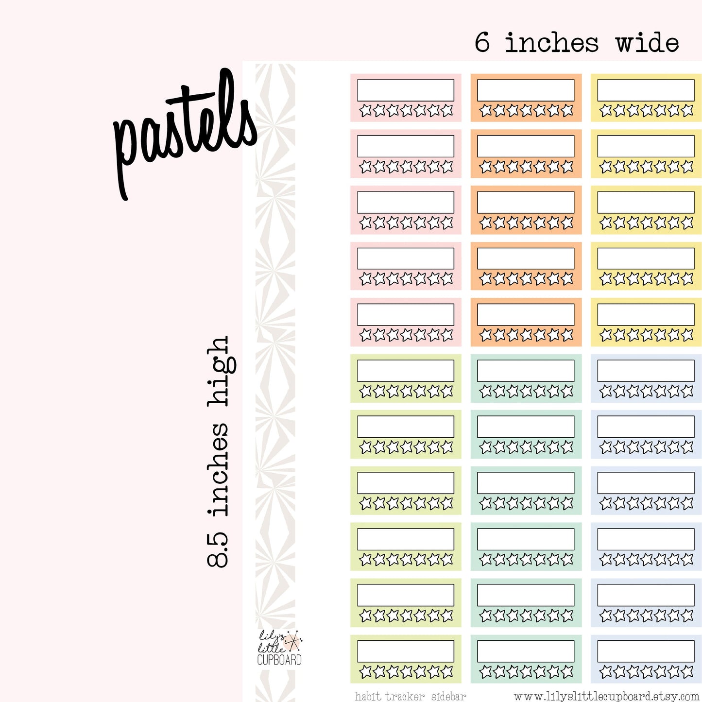Stack That Sidebar Collection | Habit Tracker | Tracker Stickers | Habit Stickers | Sidebar Stickers | Planner Stickers