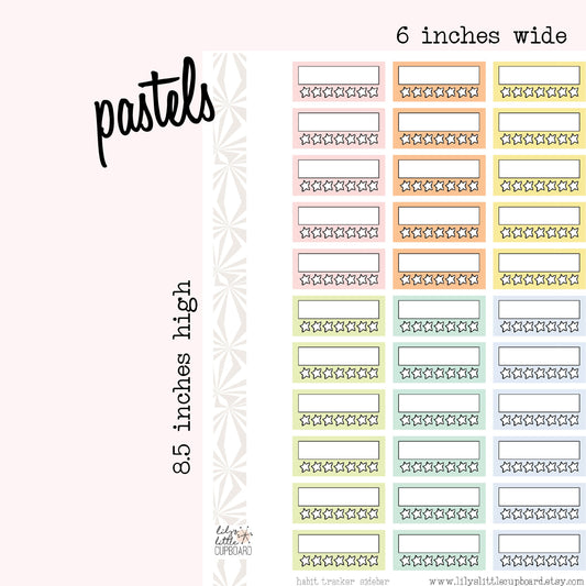 Stack That Sidebar Collection | Habit Tracker | Tracker Stickers | Habit Stickers | Sidebar Stickers | Planner Stickers