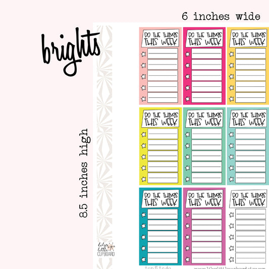 Stack That Sidebar Collection | Top 5 To Do List | Weekly To Do List Planner Stickers | Stickers | Sidebar Stickers | Planner Stickers