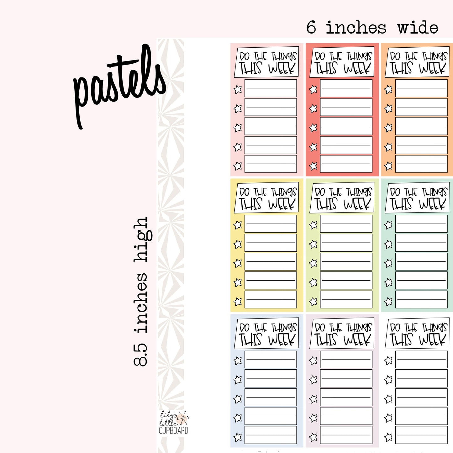 Stack That Sidebar Collection | Top 5 To Do List | Weekly To Do List Planner Stickers | Stickers | Sidebar Stickers | Planner Stickers