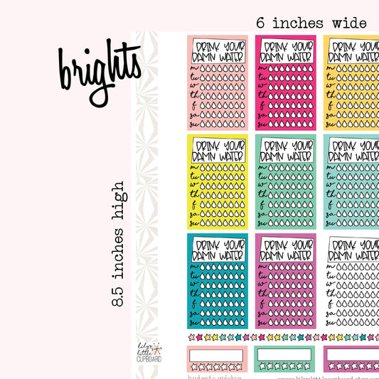 Stack That Sidebar Collection | Hydrate | Tracker Stickers | Water Stickers | Drink Water Stickers | Sidebar Stickers | Planner Stickers