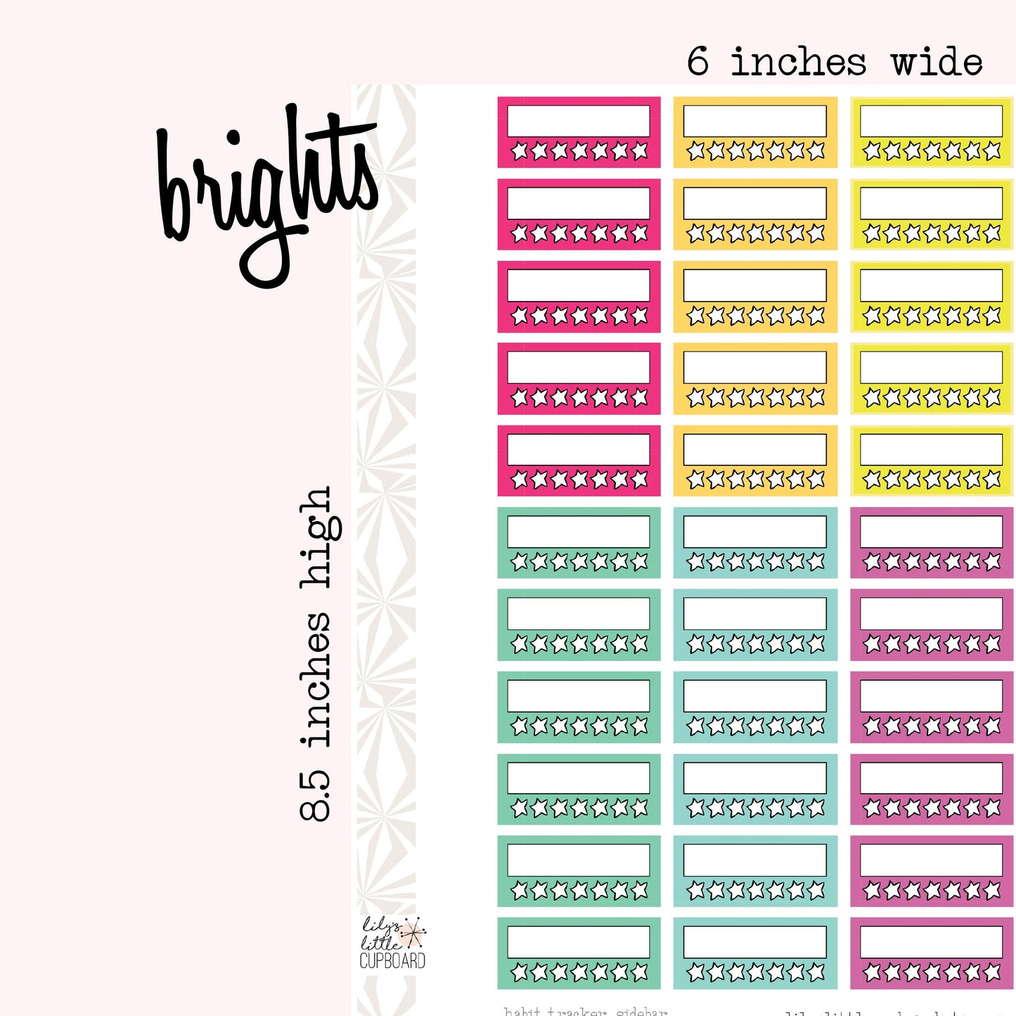 Stack That Sidebar Collection | Habit Tracker | Tracker Stickers | Habit Stickers | Sidebar Stickers | Planner Stickers