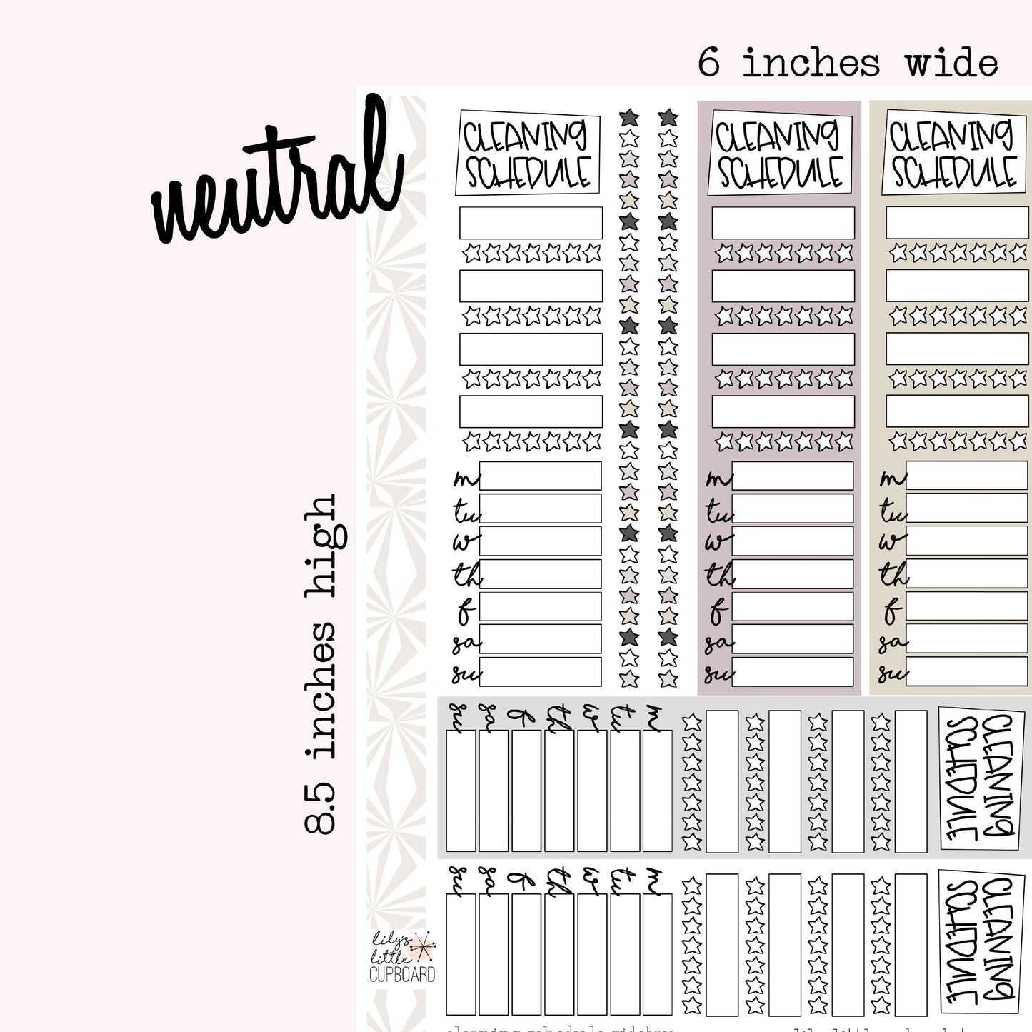 Stack That Sidebar Collection | Cleaning Schedule | Cleaning Tracker Stickers | Cleaning Stickers | Sidebar Stickers | Planner Stickers