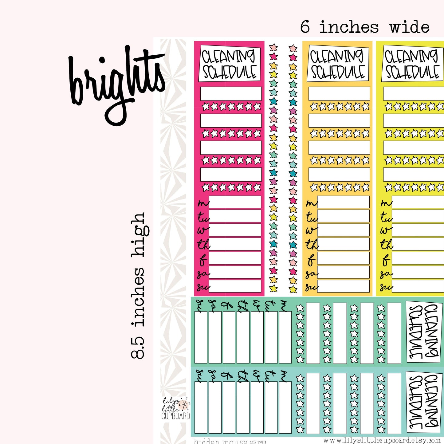 Stack That Sidebar Collection | Cleaning Schedule | Cleaning Tracker Stickers | Cleaning Stickers | Sidebar Stickers | Planner Stickers