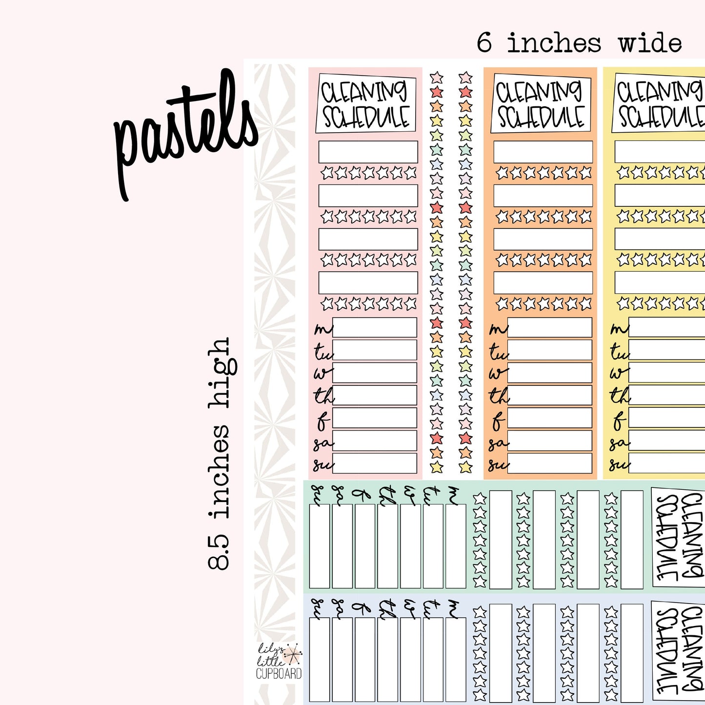 Stack That Sidebar Collection | Cleaning Schedule | Cleaning Tracker Stickers | Cleaning Stickers | Sidebar Stickers | Planner Stickers