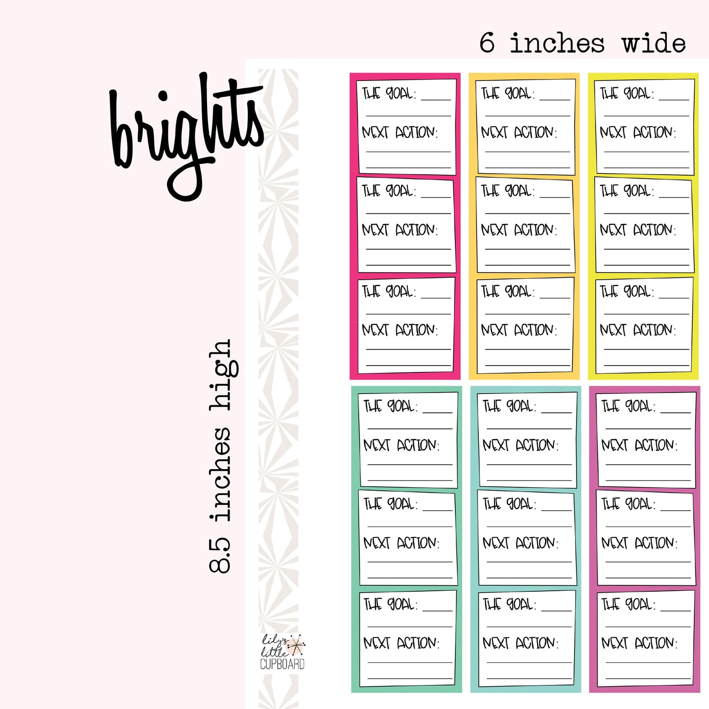 Stack That Sidebar Collection | Goal Tracker | Goals and Actions Planner Stickers | Goal Stickers | Sidebar Stickers | Planner Stickers