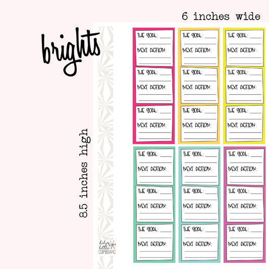 Stack That Sidebar Collection | Goal Tracker | Goals and Actions Planner Stickers | Goal Stickers | Sidebar Stickers | Planner Stickers