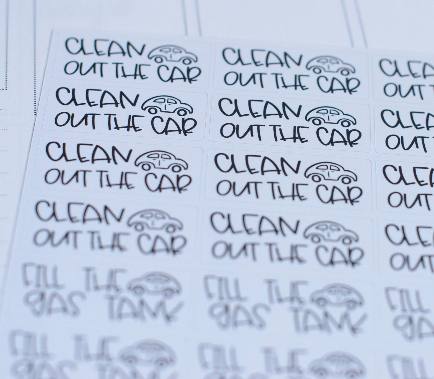 Car Care Planner Stickers | Clean Your Car Planner Stickers | Clean the Car (L_U)
