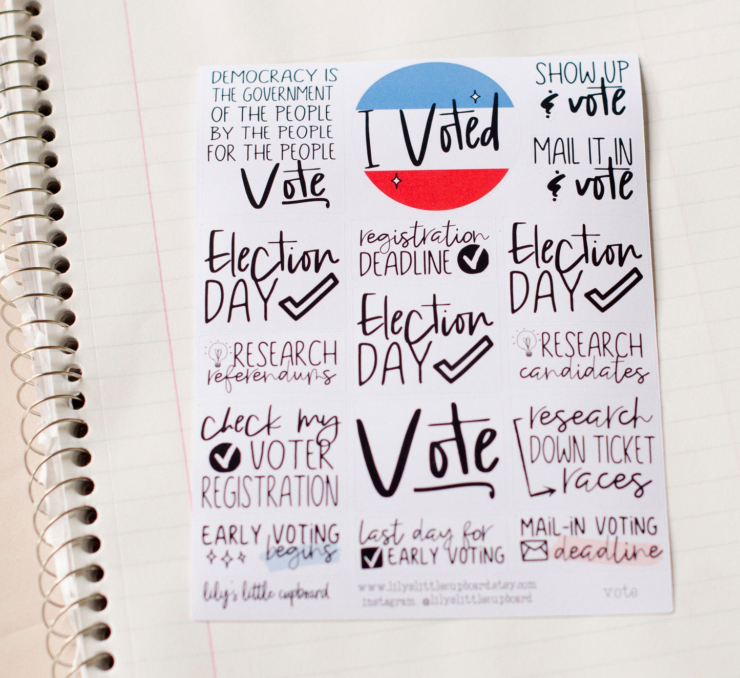 Vote Planner Stickers | Election Planner Stickers | Lily's Little Lites Planner Stickers  (L0H3)